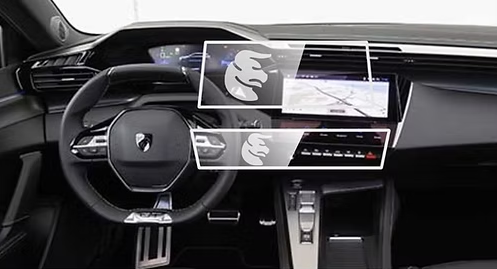 Peugeot e-308 Multimedya ve Alt Kontrol Ünitesi Ekran Koruyucu Set (2 Parça) (2024-2025)