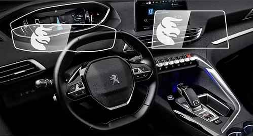 Peugeot 3008 Multimedya ve Gösterge Ekran Koruyucu Set (2 Parça) (2016-2024)