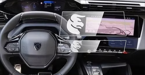 Peugeot 408 Multimedya ve Alt Kontrol Ünitesi Ekran Koruyucu Set (2 Parça) (2023-2025)