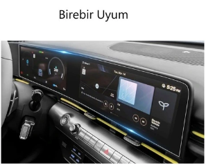 Hyundai Kona 2023-2024 Model 12.3 inc Gösterge ve Navigasyon Ekran Koruyucu