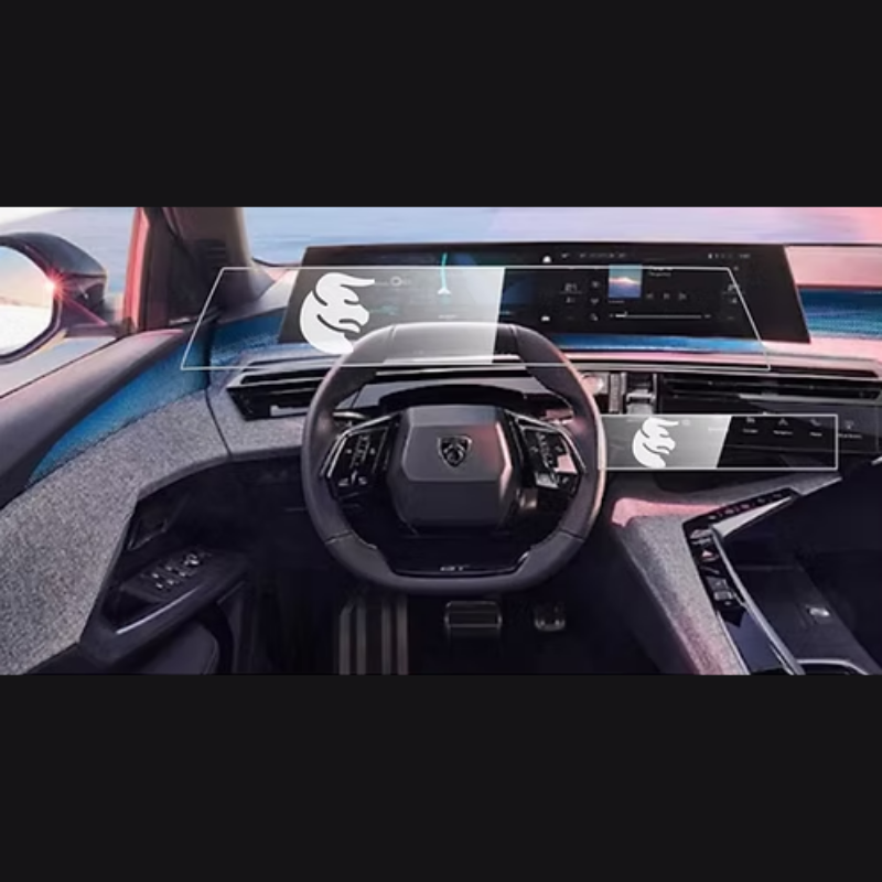 Peugeot e-3008 Multimedya ve Alt Kontrol Ünitesi Ekran Koruyucu Set (2Parça) (2024-2025)