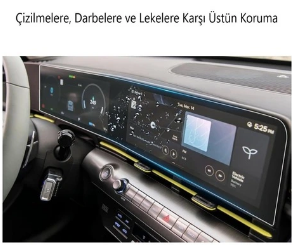 Hyundai Kona 2023-2024 Model 12.3 inc Gösterge ve Navigasyon Ekran Koruyucu