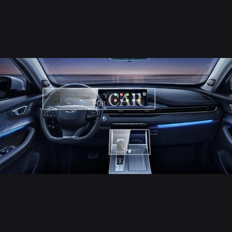 Chery Tiggo 7 Pro Avantgarde Bilgi Ekranı ve Klima Kontrol Ünitesi Ekran Koruyucu Set (2 Parça) (2023-2024)