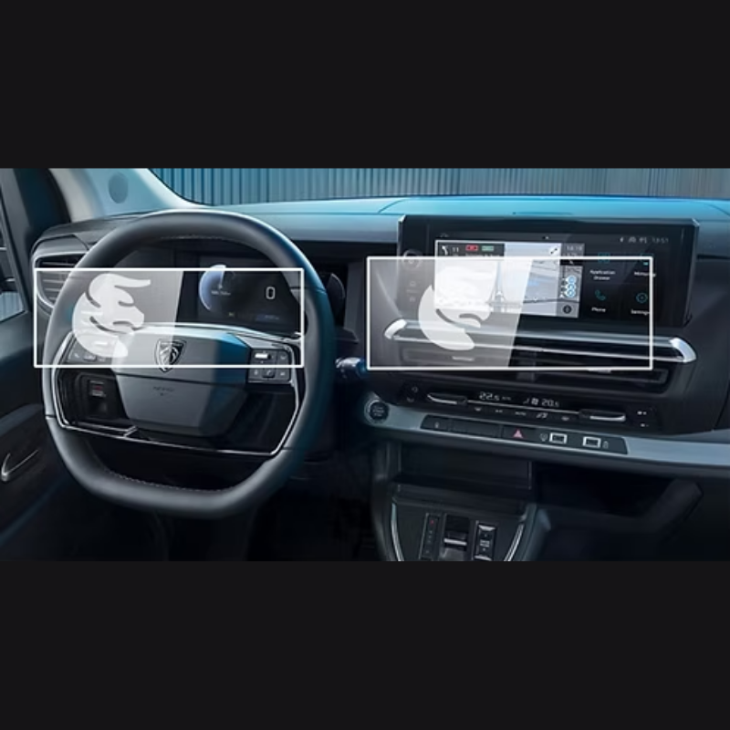 Peugeot Expert Traveller Gösterge ve Multimedya Ekran Koruyucu Set (2 Parça) (2024-2025)
