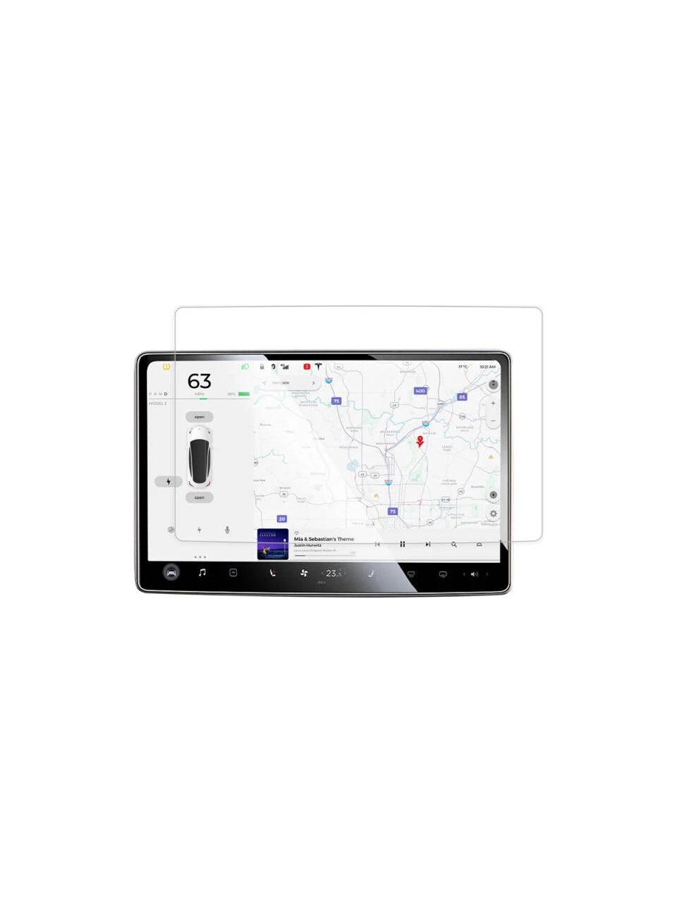 Tesla Model X Ekran Koruyucu Araç Multimedya Temperli Cam
