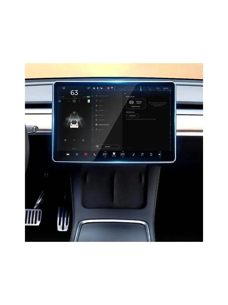 Tesla Model Y Ekran Koruyucu Araç Multimedya Temperli Cam Konsol Koruyucu